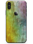 Green 592 Absorbed Watercolor Texture - iPhone X Skin-Kit
