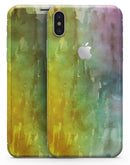 Green 592 Absorbed Watercolor Texture - iPhone X Skin-Kit