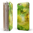 Green 863 Absorbed Watercolor Texture iPhone 6/6s or 6/6s Plus 2-Piece Hybrid INK-Fuzed Case