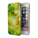 Green 863 Absorbed Watercolor Texture iPhone 6/6s or 6/6s Plus 2-Piece Hybrid INK-Fuzed Case