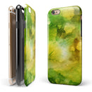 Green 863 Absorbed Watercolor Texture iPhone 6/6s or 6/6s Plus 2-Piece Hybrid INK-Fuzed Case