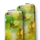 Green 863 Absorbed Watercolor Texture iPhone 6/6s or 6/6s Plus 2-Piece Hybrid INK-Fuzed Case