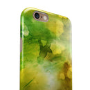 Green 863 Absorbed Watercolor Texture iPhone 6/6s or 6/6s Plus 2-Piece Hybrid INK-Fuzed Case