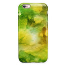 Green 863 Absorbed Watercolor Texture iPhone 6/6s or 6/6s Plus 2-Piece Hybrid INK-Fuzed Case