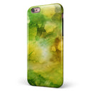 Green 863 Absorbed Watercolor Texture iPhone 6/6s or 6/6s Plus 2-Piece Hybrid INK-Fuzed Case
