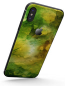 Green 863 Absorbed Watercolor Texture - iPhone X Skin-Kit