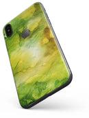Green 863 Absorbed Watercolor Texture - iPhone X Skin-Kit