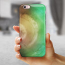 Green 8643 Absorbed Watercolor Texture iPhone 6/6s or 6/6s Plus 2-Piece Hybrid INK-Fuzed Case
