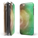 Green 8643 Absorbed Watercolor Texture iPhone 6/6s or 6/6s Plus 2-Piece Hybrid INK-Fuzed Case
