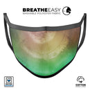 Green 8643 Absorbed Watercolor Texture - Made in USA Mouth Cover Unisex Anti-Dust Cotton Blend Reusable & Washable Face Mask with Adjustable Sizing for Adult or Child