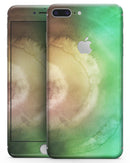 Green 8643 Absorbed Watercolor Texture - Skin-kit for the iPhone 8 or 8 Plus