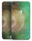 Green 8643 Absorbed Watercolor Texture - Skin-kit for the iPhone 8 or 8 Plus
