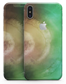 Green 8643 Absorbed Watercolor Texture - iPhone X Skin-Kit