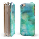 Green 979 Absorbed Watercolor Texture iPhone 6/6s or 6/6s Plus 2-Piece Hybrid INK-Fuzed Case