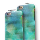 Green 979 Absorbed Watercolor Texture iPhone 6/6s or 6/6s Plus 2-Piece Hybrid INK-Fuzed Case