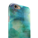 Green 979 Absorbed Watercolor Texture iPhone 6/6s or 6/6s Plus 2-Piece Hybrid INK-Fuzed Case