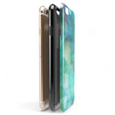 Green 979 Absorbed Watercolor Texture iPhone 6/6s or 6/6s Plus 2-Piece Hybrid INK-Fuzed Case