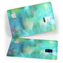 Green 979 Absorbed Watercolor Texture - Premium Protective Decal Skin-Kit for the Apple Credit Card