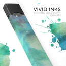 Green 979 Absorbed Watercolor Texture - Premium Decal Protective Skin-Wrap Sticker compatible with the Juul Labs vaping device