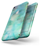 Green 979 Absorbed Watercolor Texture - Skin-kit for the iPhone 8 or 8 Plus