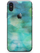Green 979 Absorbed Watercolor Texture - iPhone X Skin-Kit