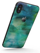 Green 979 Absorbed Watercolor Texture - iPhone X Skin-Kit