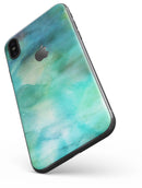 Green 979 Absorbed Watercolor Texture - iPhone X Skin-Kit