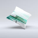 Green Abstract Vector HD Lines Ink-Fuzed Decorative Throw Pillow
