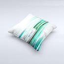 Green Abstract Vector HD Lines Ink-Fuzed Decorative Throw Pillow