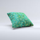 Green And Gold Vintage Scissors ink-Fuzed Decorative Throw Pillow