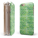 Green Basic Watercolor Chevron Pattern iPhone 6/6s or 6/6s Plus 2-Piece Hybrid INK-Fuzed Case