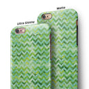 Green Basic Watercolor Chevron Pattern iPhone 6/6s or 6/6s Plus 2-Piece Hybrid INK-Fuzed Case