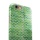Green Basic Watercolor Chevron Pattern iPhone 6/6s or 6/6s Plus 2-Piece Hybrid INK-Fuzed Case