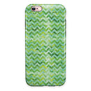 Green Basic Watercolor Chevron Pattern iPhone 6/6s or 6/6s Plus 2-Piece Hybrid INK-Fuzed Case