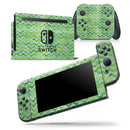 Green Basic Watercolor Chevron Pattern - Vinyl Skin Wrap for Nintendo Switch 2, OLED, Lite, Pro Controller, Wii & Classic Handhelds