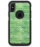 Green Basic Watercolor Chevron Pattern - iPhone X OtterBox Case & Skin Kits