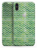 Green Basic Watercolor Chevron Pattern - iPhone X Skin-Kit