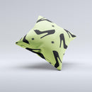 Green & Black High-Heel Pattern V12 Ink-Fuzed Decorative Throw Pillow