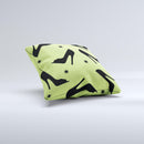Green & Black High-Heel Pattern V12 Ink-Fuzed Decorative Throw Pillow