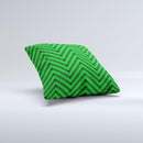 Green Black Sketch Chevron Ink-Fuzed Decorative Throw Pillow