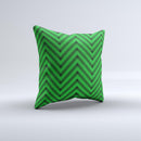 Green Black Sketch Chevron Ink-Fuzed Decorative Throw Pillow