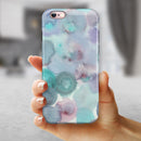 Green Blotted WaterColor Texture iPhone 6/6s or 6/6s Plus 2-Piece Hybrid INK-Fuzed Case