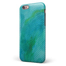 Green Blue Watercolor Stripes iPhone 6/6s or 6/6s Plus 2-Piece Hybrid INK-Fuzed Case
