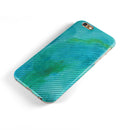 Green Blue Watercolor Stripes iPhone 6/6s or 6/6s Plus 2-Piece Hybrid INK-Fuzed Case