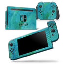 Green Blue Watercolor Stripes - Vinyl Skin Wrap for Nintendo Switch 2, OLED, Lite, Pro Controller, Wii & Classic Handhelds