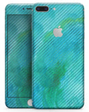 Green Blue Watercolor Stripes - Skin-kit for the iPhone 8 or 8 Plus