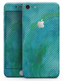 Green Blue Watercolor Stripes - Skin-kit for the iPhone 8 or 8 Plus