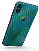 Green Blue Watercolor Stripes - iPhone X Skin-Kit