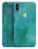 Green Blue Watercolor Stripes - iPhone X Skin-Kit