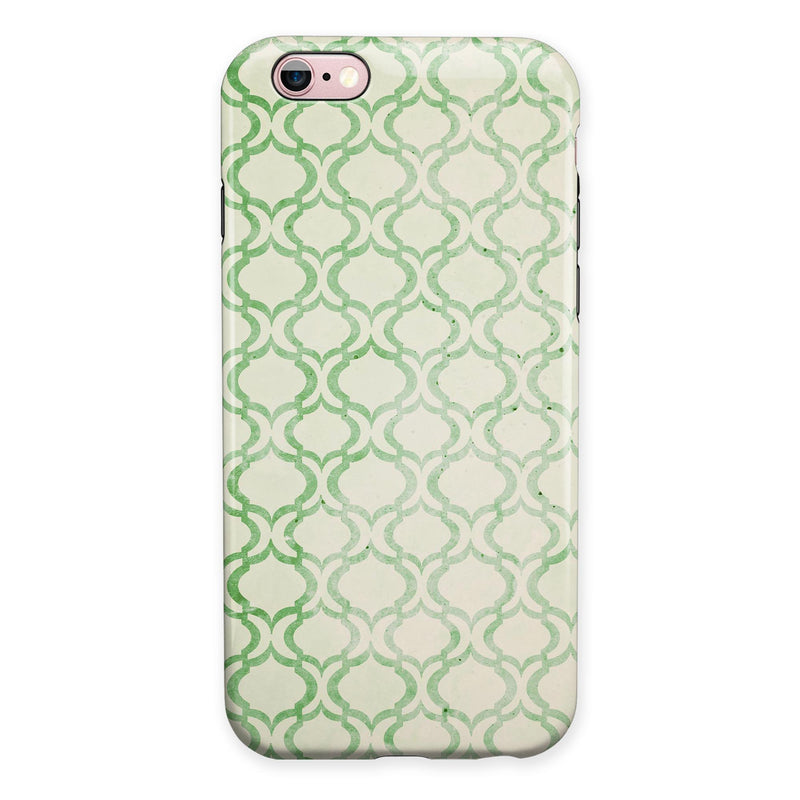 Green Bubble Morrocan Pattern iPhone 6/6s or 6/6s Plus 2-Piece Hybrid INK-Fuzed Case